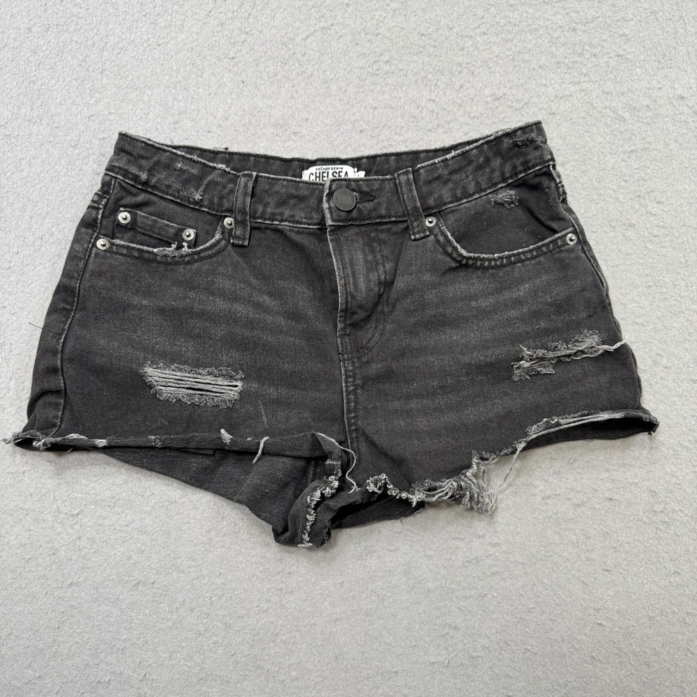 Refuge Chelsea Shorts Womens 0 Black Distressed High Rise Vintage Cut Off Grunge